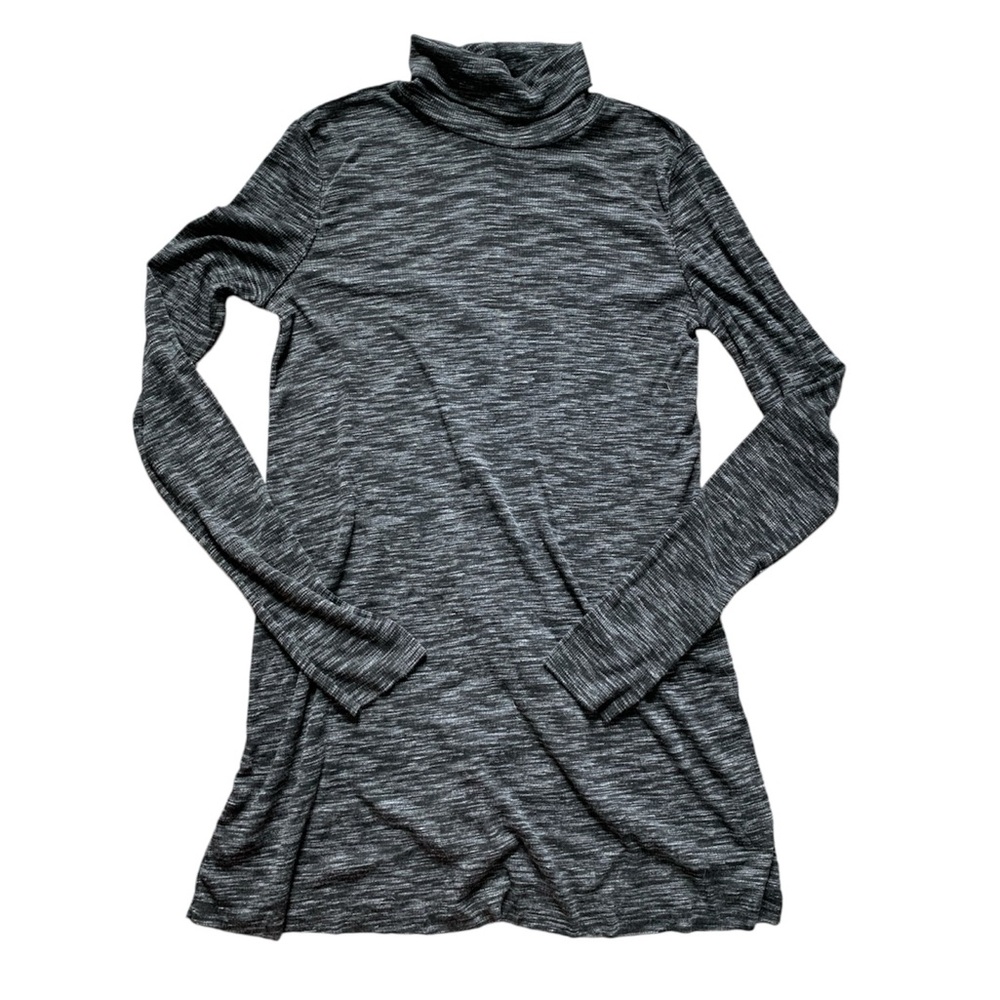 We The Free Stone Cold Gray Split Back Long Sleeve Turtleneck M